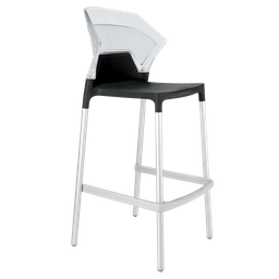 Барний стілець Papatya Ego-S, чорний з прозорим (430678)