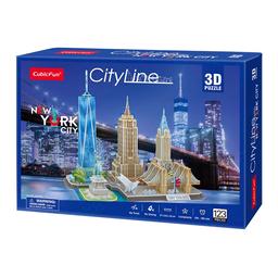 Пазл 3D CubicFun City Line Нью-Йорк, 123 елемента (MC255h)