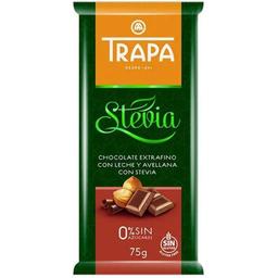 Шоколад молочный Trapa Stevia, с фундуком, 75 г