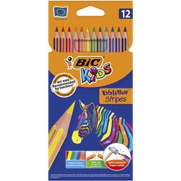 Карандаши цветные BIC Kids Evolution Strips, 12 цветов (9505221)