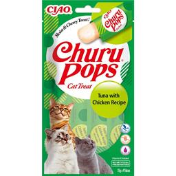 Лакомство для кошек Inaba Ciao Churu Pops с курицей и тунцом 60 г (4 шт. х 15 г)