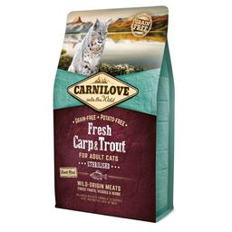 Сухой корм для взрослых стерилизованных кошек Carnilove Fresh Carp & Trout Sterilised for Adult cats, с карпом и форелью, 2 кг