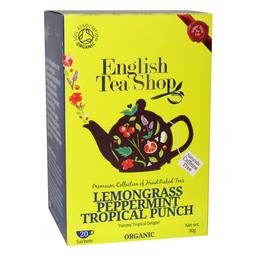 Чай травяной English Tea Shop лемонграсс-мята-тропический пунш, органический, 30 г (572191)