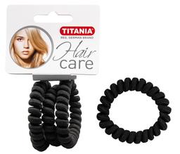 Набір резинок для волосся Titania Аnti Ziep покритих тканиною, чорний, 4.5 см, 3 шт. (7922)