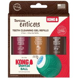 Набор гелей по уходу за ротовой полостью TropiClean Enticers для мяча Kong Dental Ball 3х14.8 мл