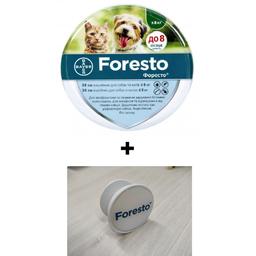 Набор: Ошейник Bayer Foresto от блох и клещей, для кошек и собак малых пород, 38 см + Держатель для телефона Foresto, белый