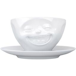 Чашка з блюдцем Tassen для кави Сміхотерапія, біла, 200 мл (TASS14701/TA)