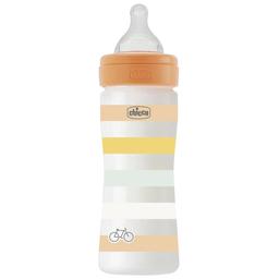 Бутылочка для кормления Chicco Well-Being Colors, с силиконовой соской 2м+, 250 мл, оранжевая (28623.31)