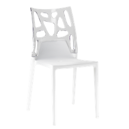 Стілець Papatya Ego-Rock, біле сидіння, верх прозоро-чистий (388993)