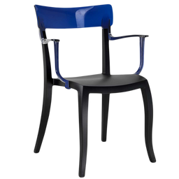 Кресло Papatya Hera-K, черное сиденье, верх прозрачно-синий (289696)