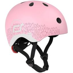 Шлем защитный Scoot and Ride светоотражающий, с фонариком, 45-51 см (XXS/XS), розовый (SR-210225-ROSE)