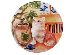 Декоративная тарелка Lefard Кошка и ваза (59-120)