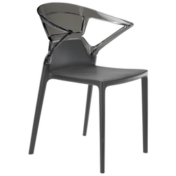 Кресло Papatya Ego-K, антрацит сиденье, верх прозрачно-дымчатый (290739)