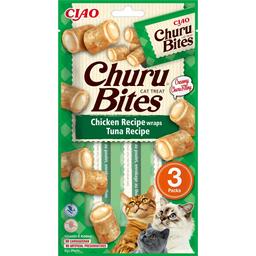 Ласощі для котів Inaba Ciao Churu Bites з куркою та тунцем 30 г (3 шт. х 10 г)