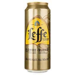Пиво Leffe Blonde, світле, 6,6%, з/б, 0,5 л (478571)