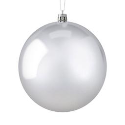 Рождественский шар 10 см серебристый 4 шт. (681-050)