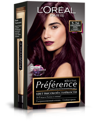 Краска для волос L’Oréal Paris Preference, тон 5.26 (Изысканный бордо. Холодный фиолетовый каштан), 174 мл (A9154500)