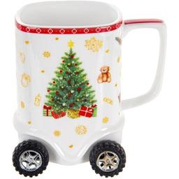 Чашка на колесиках Lefard Christmas Delight, 375 мл, белый с зеленым (985-134)