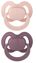 Пустышка силиконовая Baby-Nova с кольцом, ортодонтическая, 6-18 мес., бежевый, бордовый, 2шт (3962027)