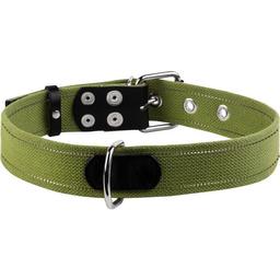 Ошейник для собак Collar, хлопчатобумажный, 31-41x2 см, зеленый