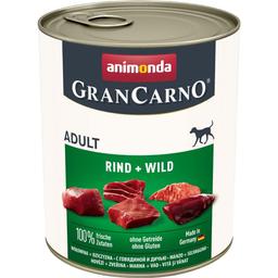 Вологий беззерновий корм для собак Animonda GranCarno Adult Beef + Game, з яловичиною та дичиною, 800 г