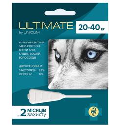 Капли Unicum Ultimate от блох, клещей, вшей и власоедов для собак, 20-40 кг (UL-046)