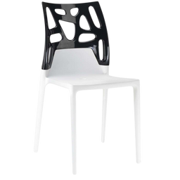 Стілець Papatya Ego-Rock, біле сидіння, верх чорний (388924)