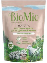 Таблетки для миття посуду в посудомийних машинах BioMio Bio-Total 7 в 1, з маслом евкаліпта, 12 шт.