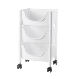 Полка пластиковая Guzzini Kitchen Active Design, на колесах, 69х44,5х30,5 см, белый (22650511)