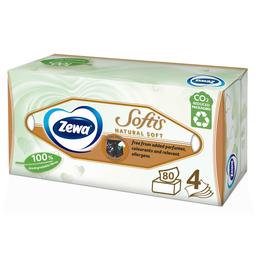Серветки чотиришарові Zewa Softis Natural Soft, 80 шт. (870032)
