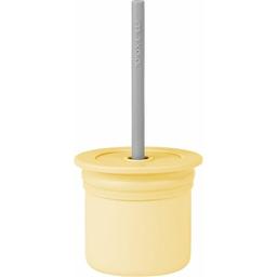 Чашка-контейнер с трубочкой MinikOiOi Sip+Snack Mellow Yellow/Powder Grey (101100103)