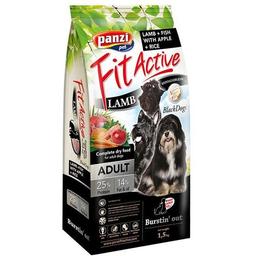 Сухой корм для черношерстных собак FitActive Dog Adult, ягненок и рыба, 1,5 кг