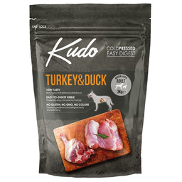 Сухий корм для дорослих собак середніх та великих порід Kudo, з індичкою та качкою, 3 кг