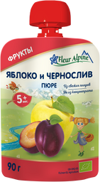 Фруктове пюре Fleur Alpine Pouch Органік Яблуко і чорнослив, 90 г