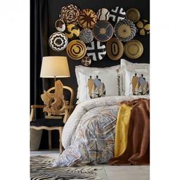 Набор постельного белья с покрывалом Karaca Home Ruan kiremit, евро, светло-коричневый, 5 предметов (2000022194341)