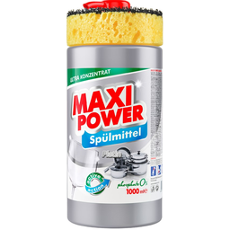 Средство для мытья посуды Maxi Power Платинум с губкой, 1 л