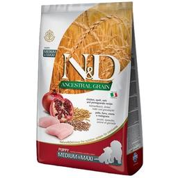 Сухий корм для цуценят середніх та великих порід Farmina N&D Low Grain Dog Chicken&Pomegranate Puppy Medium&Maxi, курка та гранат, 12 кг