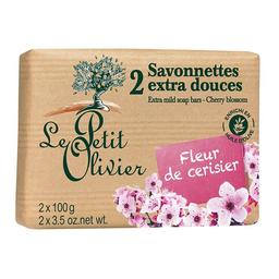 Мило екстраніжне Le Petit Olivier 100% vegetal oils soap, вишневе цвітіння, 2х100 г (3549620005080)