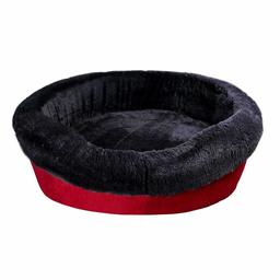 Лежак для тварин Milord Donat, круглий, червоний з чорним, розмір M (VR02//1530)
