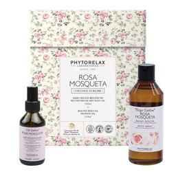 Подарунковий набір для тіла Phytorelax Rosa Mosqueta Гель для душу, 250 мл + Олія для тіла, волосся та обличчя, 100 мл (6029141)