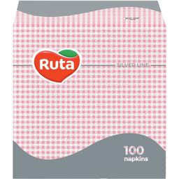 Салфетки Ruta, однослойные, 24х24 см, 100 шт., розовые