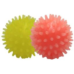 Набір іграшок для собак Fox М'ячі з шипами, з ароматом ванілі, 4 см, 1 шт., жовтий та помаранчевий