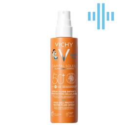Солнцезащитный водостойкий спрей-флюид Vichy Capital Soleil для чувствительной кожи детей, SPF50+, 200 мл (MB494000)
