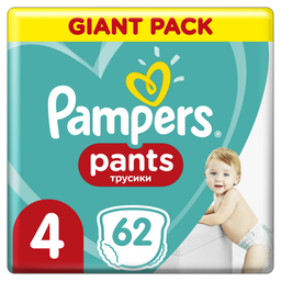 Підгузки-трусики Pampers Pants 4 (9-15 кг), 62 шт.