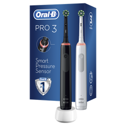 Набір електричних зубних щіток Oral-B Pro 3 3900 СrossAсtion, Чорна і Біла