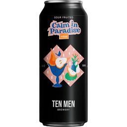 Пиво Ten Men Brewery Calm In Paradise Pear, світле, 5%, з/б, 0.5 л