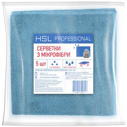 Серветки універсальні з мікрофібри HSL Professional блакитні 35x35 5 шт