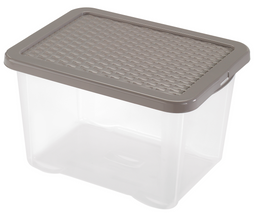 Ящик пластиковий з кришкою Heidrun Intrigobox, 28 л, 43х33х26 см, сіро-коричневий (4683)