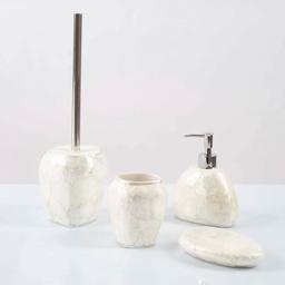 Комплект в ванную Irya Sedef beyaz, 4 предмета, белый (svt-2000022303538)