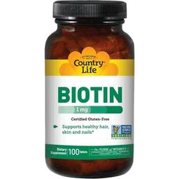 Биотин Country Life Biotin 1000 мкг 100 капсул